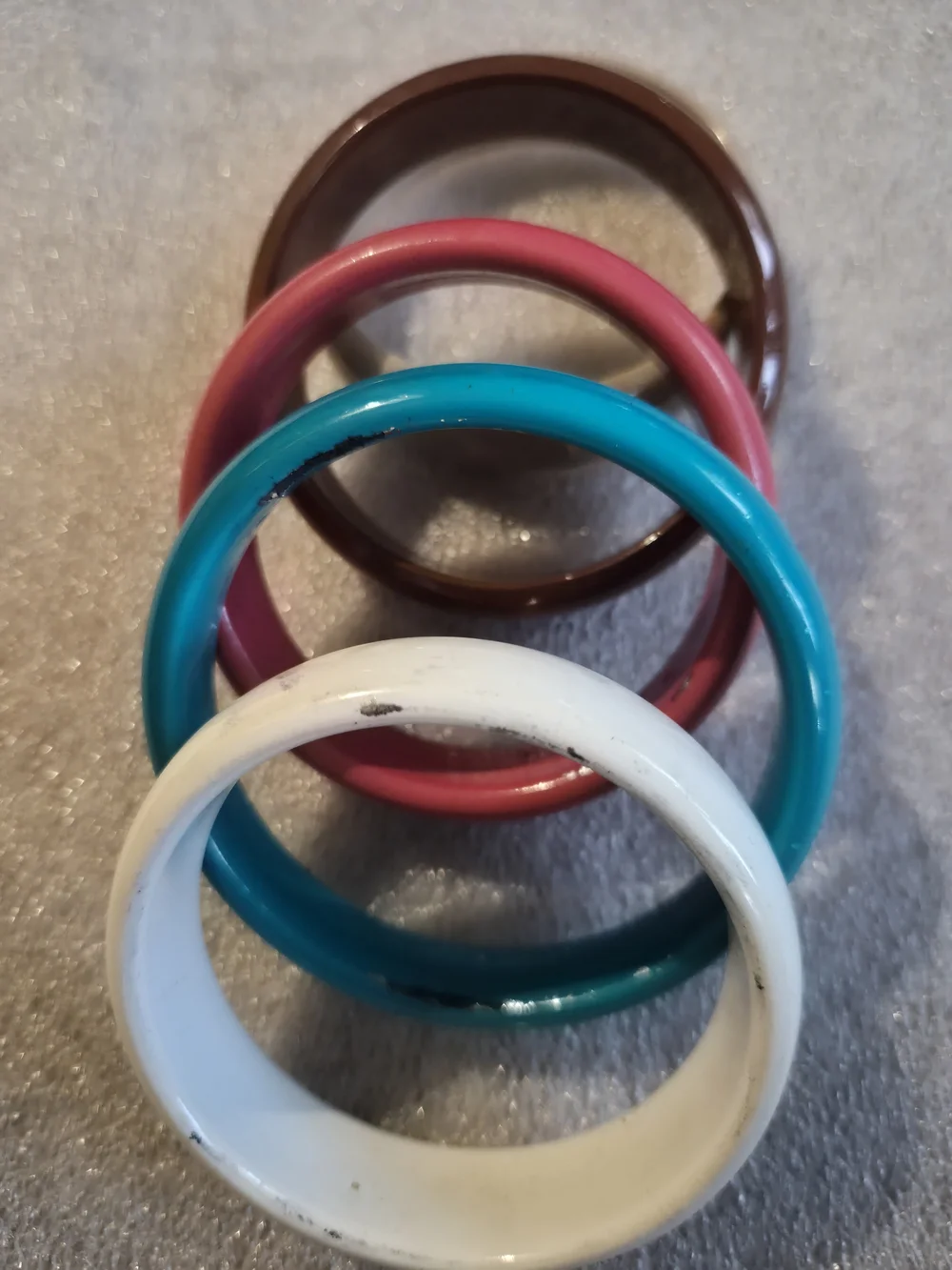 VTG 80's Assorted Color Resin Bangle Bracelet Set of 8 Women Accessories